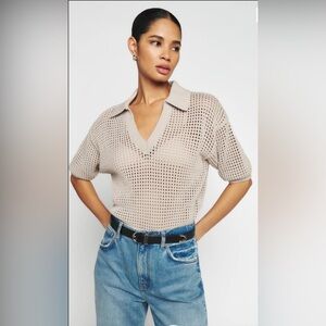 Reformation Redford Open Knit Cotton Sweater, Sz M